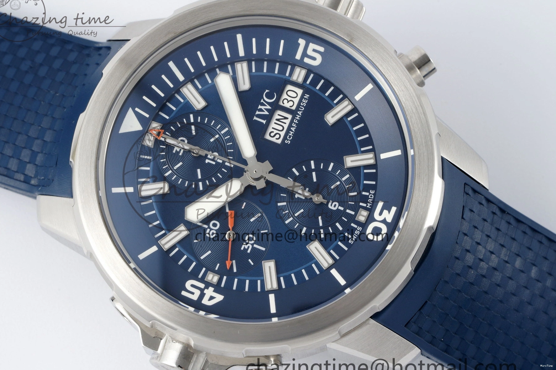 MIROTIME 0206 Attractive Aquatimer Chrono SS RSF 1:1 Best Edition Blue Dial on Blue Rubber Strap A 7056